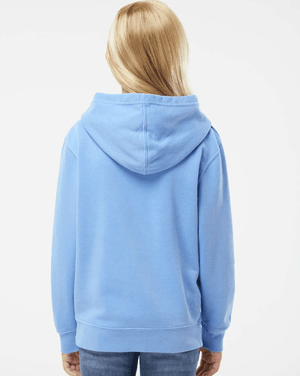 Custom Apparel - Screen Printing - Okemos Wolves Community - Youth Midweight Pigment Dyed Hoodie - Fabricated Customs