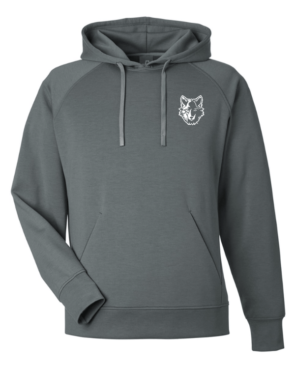 Custom Printed Apparel | Okemos Wolves - Embroidered Fleece Hoodie (Apparel on Demand) Ice Blue/ Steel - Okemos Public Schools