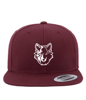 Custom Apparel - Screen Printing - Okemos Wolves - Flat Bill Snapback Cap (Apparel On Demand) - Okemos Public Schools