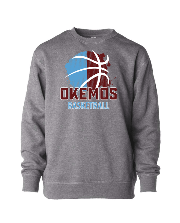 Custom Apparel - Screen Printing - Okemos Wolves - Midweight Crewneck Sweatshirt (Youth / Adult) - Okemos Public Schools