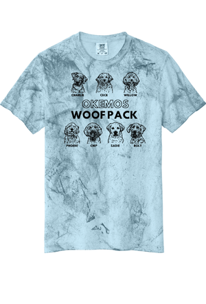 Custom Apparel - Screen Printing - Okemos Woof Pack - Adult Colorblast Heavyweight T-Shirt (Smoke/ Ocean) - Okemos Woof Pack - 16526