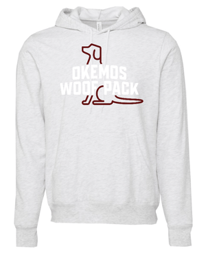 Custom Apparel - Screen Printing - Okemos Woof Pack - Adult Fleece Hoodie (Blue/ Ash/ Grey) - Okemos Woof Pack - 16526