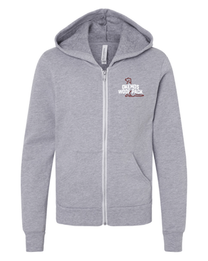 Custom Apparel - Screen Printing - Okemos Woof Pack - Youth Fleece Full Zip Hoodie - Okemos Woof Pack - 16526