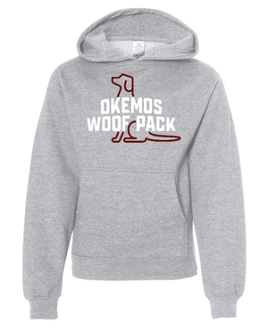 Custom Apparel - Screen Printing - Okemos Woof Pack - Youth Midweight Hooded Sweatshirt - Okemos Woof Pack - 16526