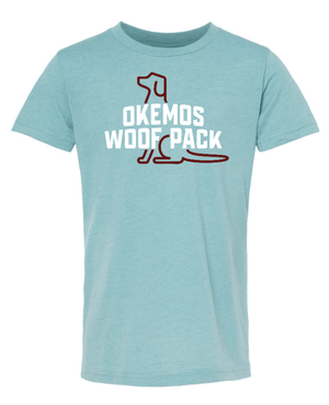Custom Apparel - Screen Printing - Okemos Woof Pack - Youth T-Shirt (Mauve/ Blue Lagoon) - Okemos Woof Pack - 16526