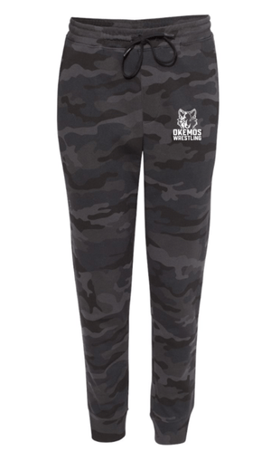Custom Apparel - Screen Printing - Okemos Wrestling 24/25 - Midweight Fleece Pants ~ Black Camo / Grey ~ - Okemos Wrestling 24/25 - 16902