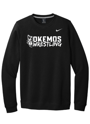 Custom Apparel - Screen Printing - Okemos Wrestling 24/25 - Nike Club Fleece Crew (OPTIONAL PERSONALIZATION) - Okemos Wrestling 24/25 - 16902