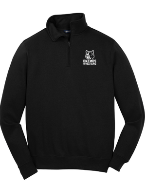 Custom Apparel - Screen Printing - Okemos Wrestling 24/25 - Quarter Zip Sweatshirt ~ Maroon / Black ~ - Okemos Wrestling 24/25 - 16902