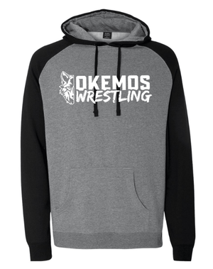Custom Apparel - Screen Printing - Okemos Wrestling 24/25 - Raglan Hooded Sweatshirt (OPTIONAL PERSONALIZATION) - Okemos Wrestling 24/25 - 16902