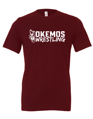 Custom Apparel - Screen Printing - Okemos Wrestling 24/25 - Unisex T-Shirt ~ Maroon / Black ~ (OPTIONAL PERSONALIZATION) - Okemos Wrestling 24/25 - 16902
