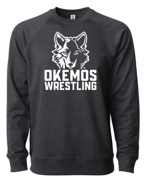Custom Apparel - Screen Printing - Okemos Wrestling - Adult Unisex Lightweight Crewneck Sweatshirt - Okemos Wrestling - 14951