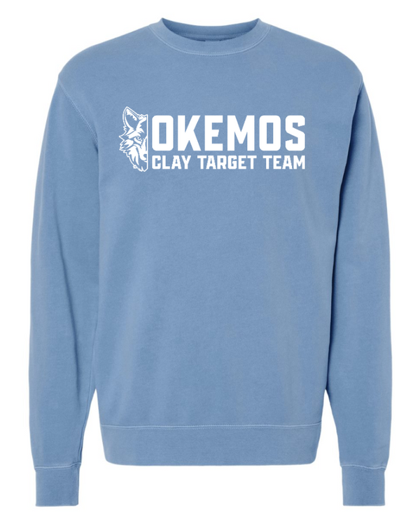 Okemos Clay Target Team 2024 - Unisex Midweight Pigment Dyed Crewneck Sweatshirt