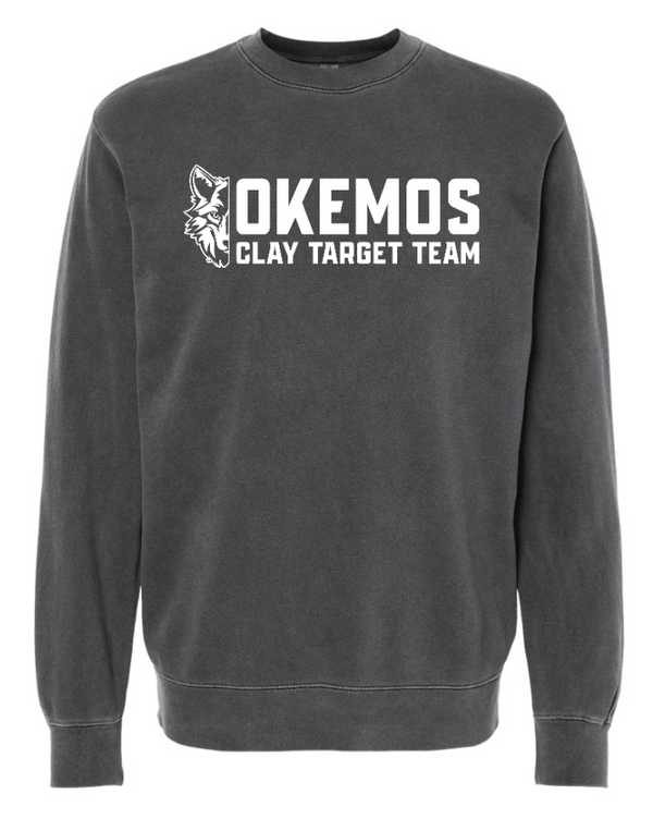 Okemos Clay Target Team 2024 - Unisex Midweight Pigment Dyed Crewneck Sweatshirt