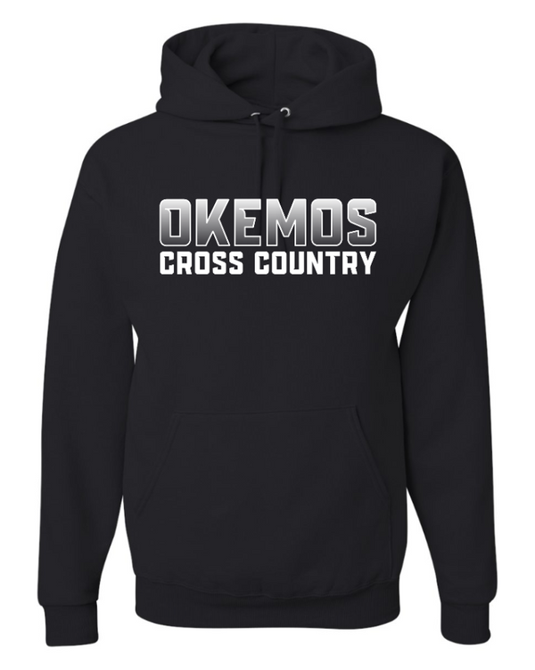 Okemos CMS Cross Country - Adult Hooded Sweatshirt Black/Maroon/Blue