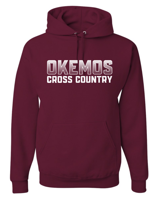 Okemos CMS Cross Country - Adult Hooded Sweatshirt Black/Maroon/Blue