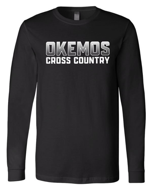 Okemos CMS Cross Country - Adult Long Sleeve T-Shirt Blue/Maroon/Black