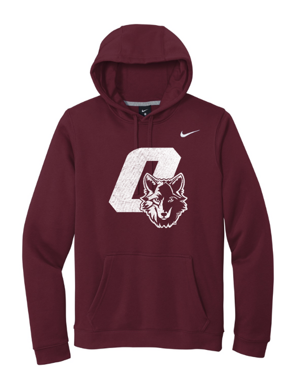 Okemos Wolves Community - Adult Nike Fleece Pullover Hoodie ("O" With Wolf Design)