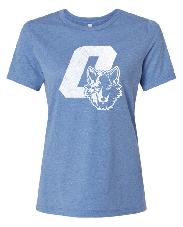 Okemos Wolves Community - Women's Relaxed Fit Triblend T-Shirt ("O" With Wolf Design)