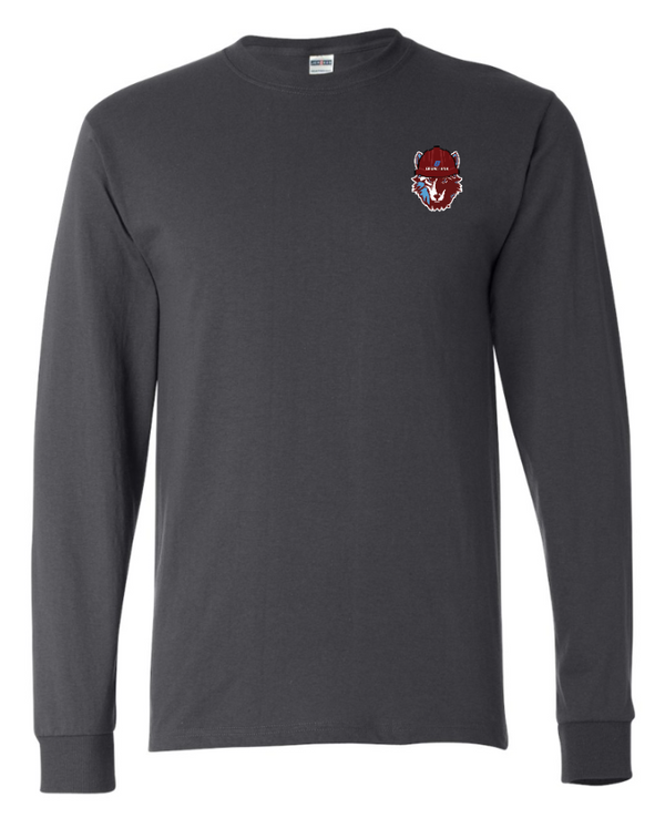 Okemos Operations Uniforms - Dri-Power Long Sleeve T-Shirt ~ Charcoal / Maroon ~