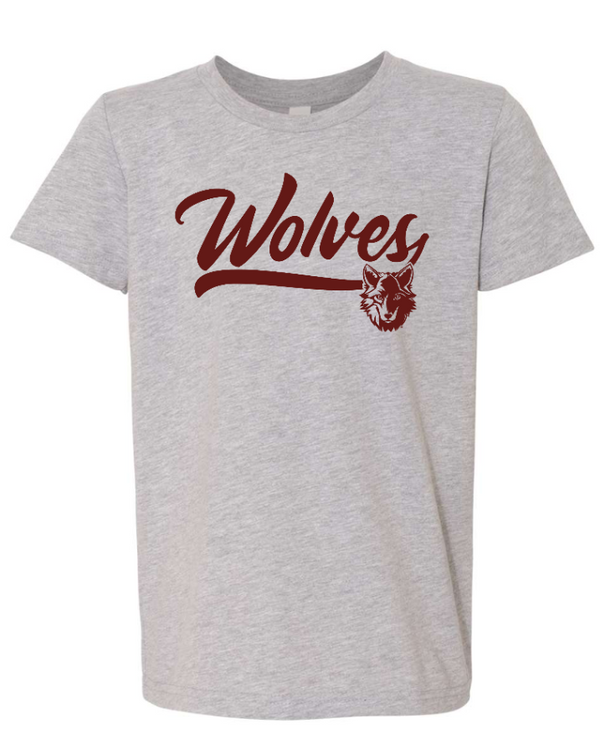 Okemos Public Montessori - Youth Jersey Tee Wolves Grey/ Light Blue