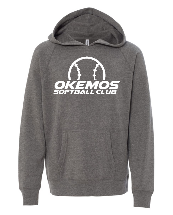 Okemos Softball Club - Youth Lightweight Special Blend Hooded Sweatshirt -- (Name Optional)