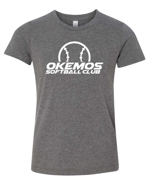 Okemos Softball Club - Youth T-Shirt - Maroon/Dark Grey (Name Optional)