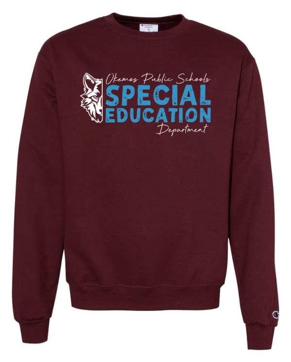 Okemos Special Education Department - Crewneck Sweatshirt (Maroon/ Black)