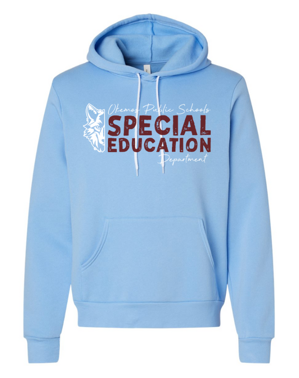 Okemos Special Education Department - Fleece Hoodie (Maroon/ Black/ Light Blue)