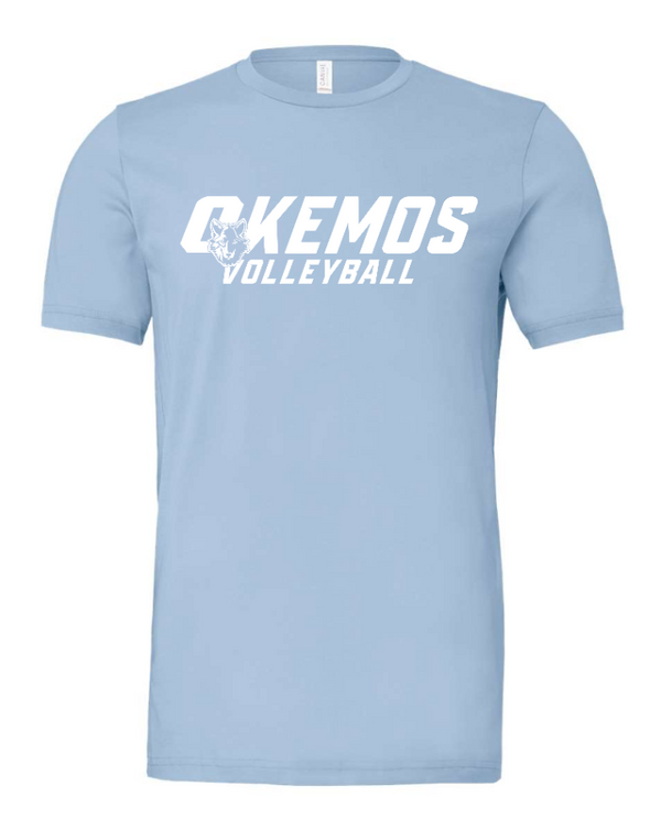 Okemos Volleyball 2024 - Adult  T-Shirt Blue/ Maroon/ Grey Customizable