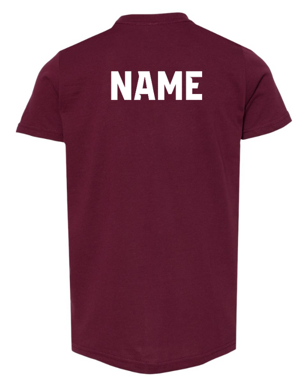 CMS Okemos Volleyball - Youth T-Shirt Maroon/ Dk Grey PERSONALIZATION AVAILABLE