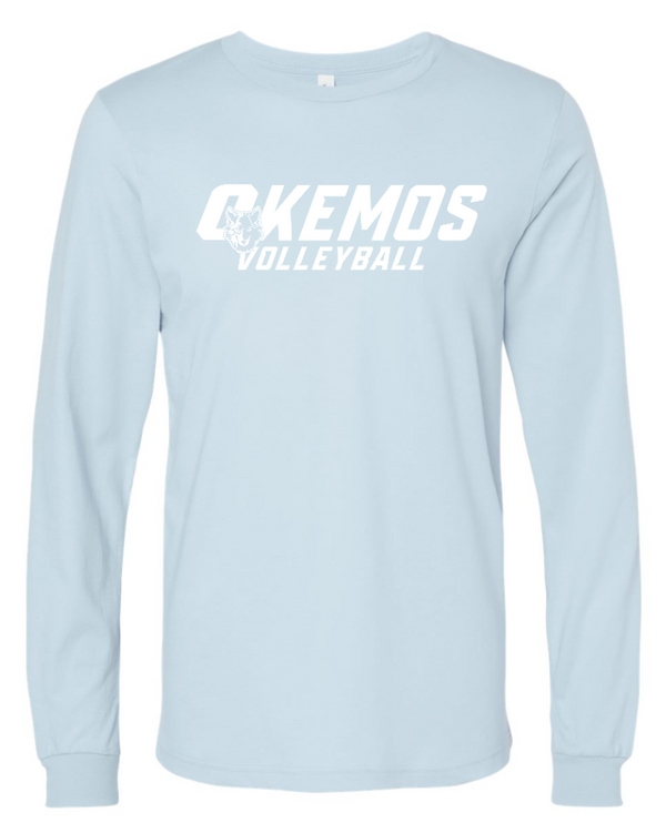 Okemos Volleyball 2024 - Adult Long Sleeve T-Shirt Blue/ Maroon (Customizable)