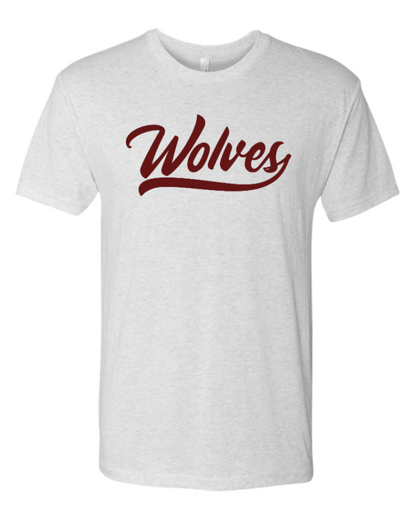 Okemos Wolves Community - Adult Unisex Triblend T-Shirt (Wolves Script Design)