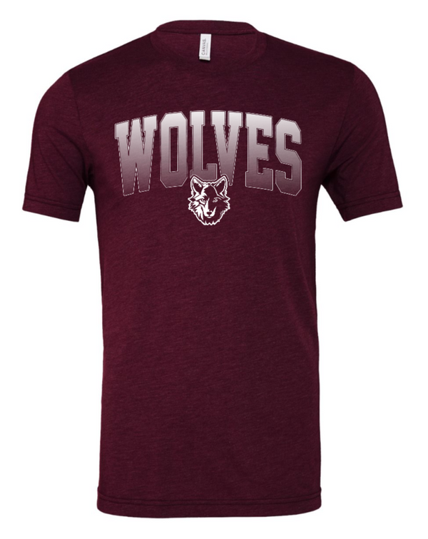 Okemos Wolves Community - Adult Unisex Triblend T-Shirt (Wolves Gradient Design)