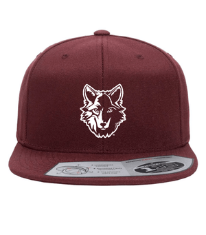 Custom Printed Apparel | ON DEMAND | Okemos Wolves - Maroon Flat Bill Snapback Cap - Okemos Public Schools