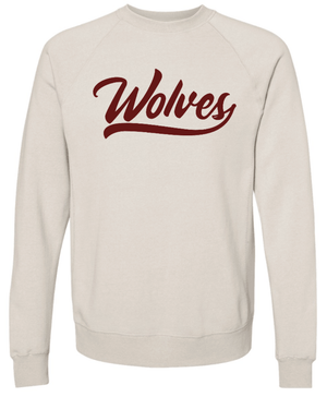 Custom Printed Apparel | OPM Holiday Store | Adult Unisex Fleece Crewneck "Wolves" (Dark Grey/Beige) - OPM W25 - 18675