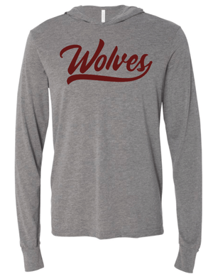 Custom Printed Apparel | OPM Holiday Store | Adult Unisex Long Sleeve Hoodie "Wolves" (Dark Grey/Columbia Blue) - OPM W25 - 18675