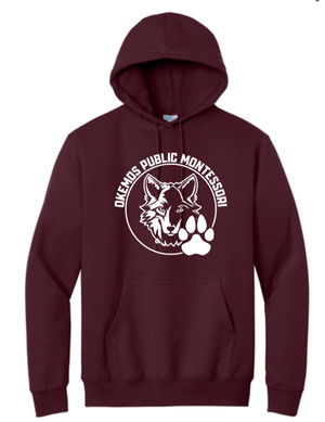Custom Printed Apparel | OPM Holiday Store | Adult Unisex Maroon Fleece Hoodie "OPM Wolf" - OPM W25 - 18675