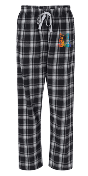 Custom Printed Apparel | OPM Holiday Store | Women's Harley Flannel Pants "Rainbow Wolf" (Black Plaid/Purple Plaid) - OPM W25 - 18675