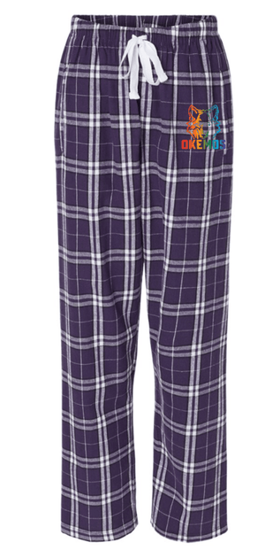 Custom Printed Apparel | OPM Holiday Store | Women's Harley Flannel Pants "Rainbow Wolf" (Black Plaid/Purple Plaid) - OPM W25 - 18675