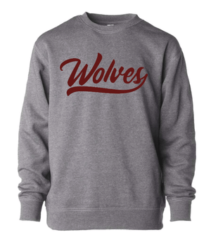 Custom Printed Apparel | OPM Holiday Store | Youth Dark Grey Fleece Crewneck "Wolves" - OPM W25 - 18675