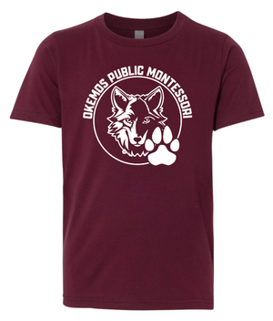 Custom Printed Apparel | OPM Holiday Store | Youth Maroon T-Shirt "OPM Wolf" - OPM W25 - 18675