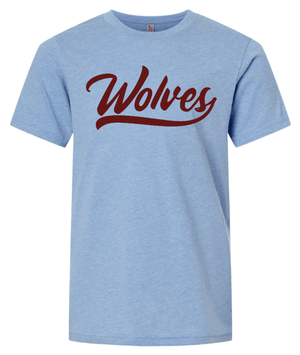 Custom Printed Apparel | OPM Holiday Store | Youth T-Shirt "Wolves" (Columbia Blue/Dark Grey) - OPM W25 - 18675