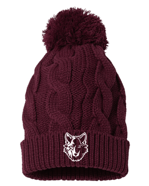 Custom Apparel - Screen Printing - OPM Spiritwear Holiday 2024 - Chunk Twist Cuffed Beanie ~ Camel / Maroon / Black ~ - OPM Spiritwear Holiday 2024 - 16803