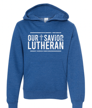 Custom Apparel - Screen Printing - Our Savior Lutheran Blue Youth Sweatshirt - OSL Fulfillment Stock