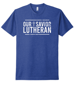 Custom Apparel - Screen Printing - Our Savior Lutheran Blue Youth T-Shirt - Youth T-shirt - OSL Fulfillment Stock
