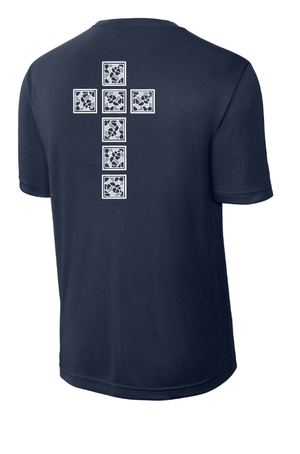 Custom Apparel - Screen Printing - Our Savior Youth Group - Performance T-Shirt (Navy / Grey) - Our Savior Youth Group - 17496