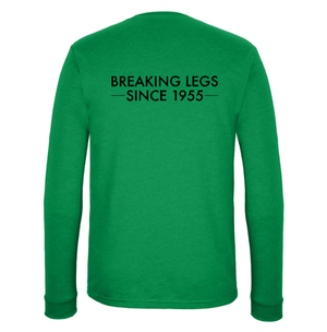 Custom Apparel - Screen Printing - PCP 70 Year Anniversary - Unisex Long Sleeve T-Shirt (Kelly Green / Dark Grey) - PCP 70 Year Anniversary - 17173