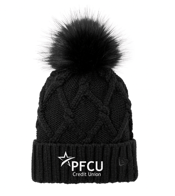 Custom Apparel - Screen Printing - PFCU - Faux Fur Pom Beanie - PFCU - 14701