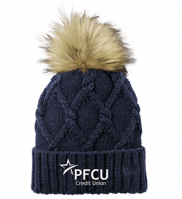 Custom Apparel - Screen Printing - PFCU - Faux Fur Pom Beanie - PFCU - 14701