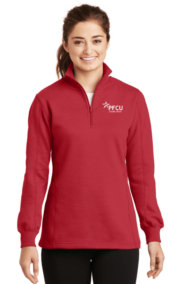 Custom Apparel - Screen Printing - PFCU - Ladies Quarter Zip Pullover - PFCU - 14701